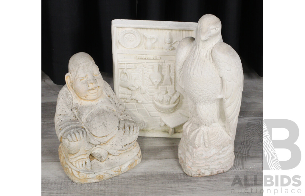 Collection of Three Concrete Garden Statues