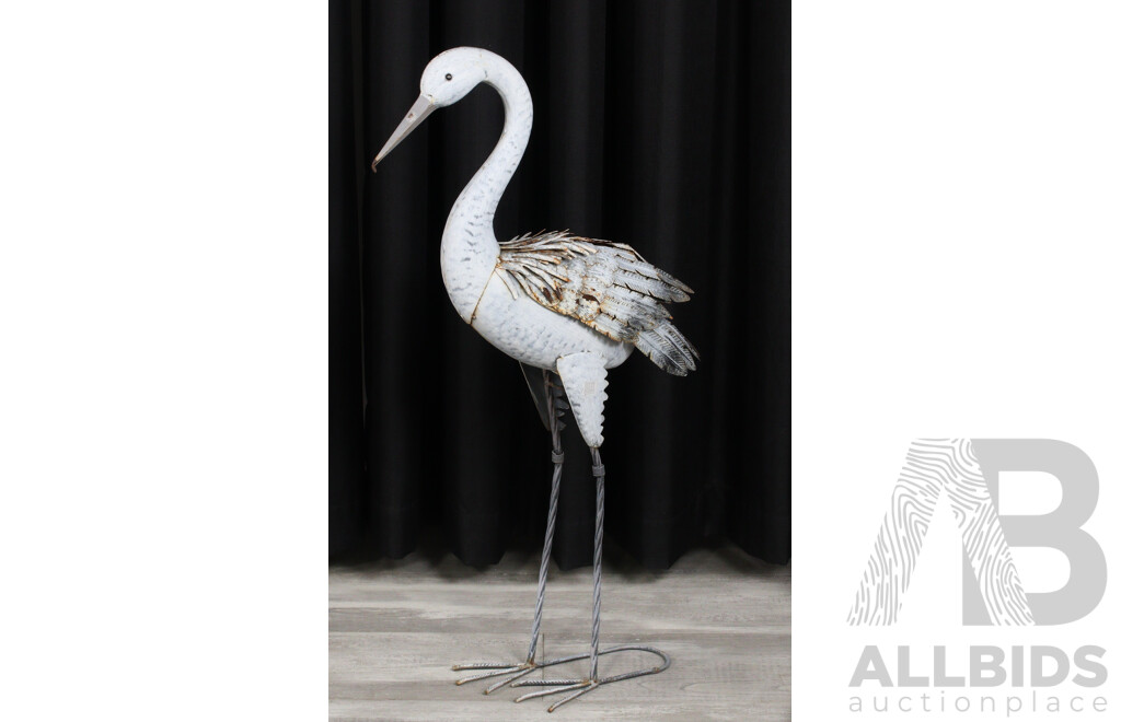Large Rustic Crane Garden Ornament