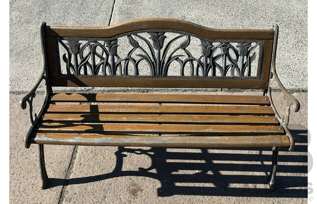 Cast Iron and Timber Garden Bench