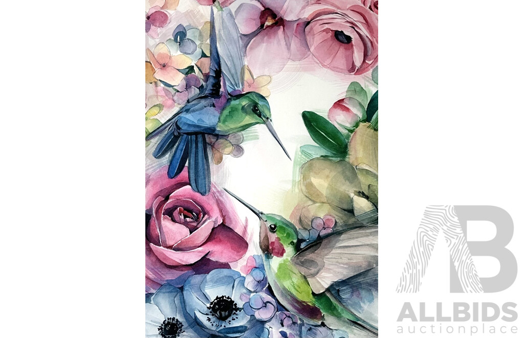 Set of Three Artworks - Watercolour by P. Bright; Ltd Ed Australian Orchid Screenprint & 1972 Howard Bernstein 856 Headwaters Vintage Blacklight Headshop Poster, (3)