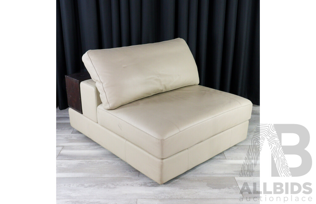 Single Leather Sectional Lounge Chair by King Furniture