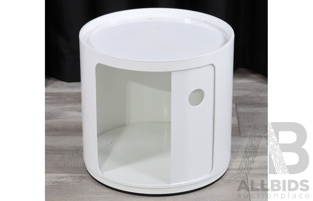 Pair of Moulded Plastic Barrel Bedsides