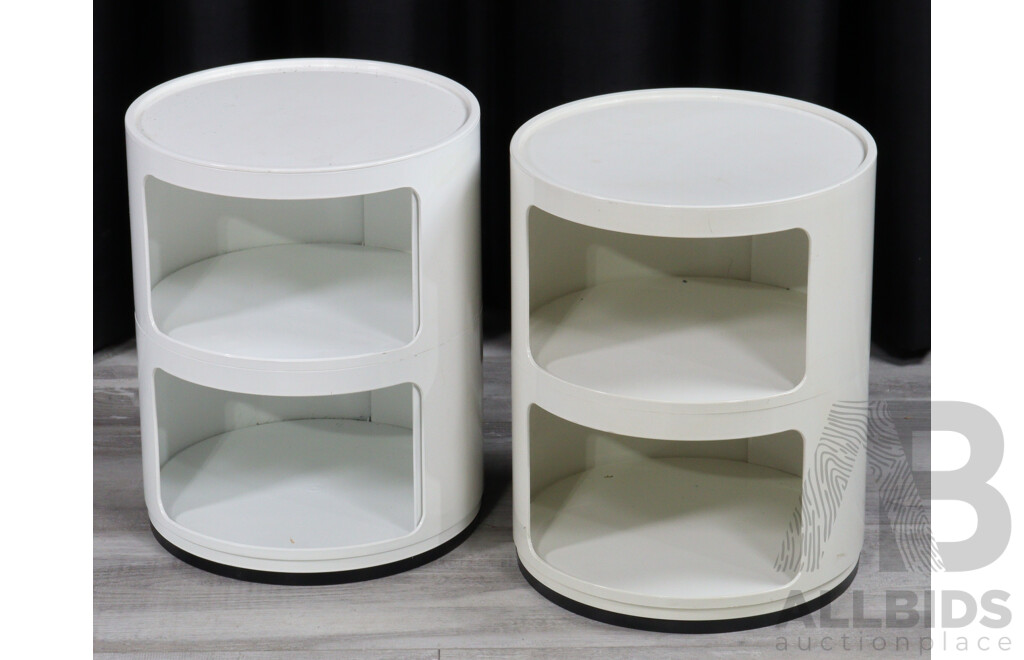 Pair of Moulded Plastic Barrel Bedsides