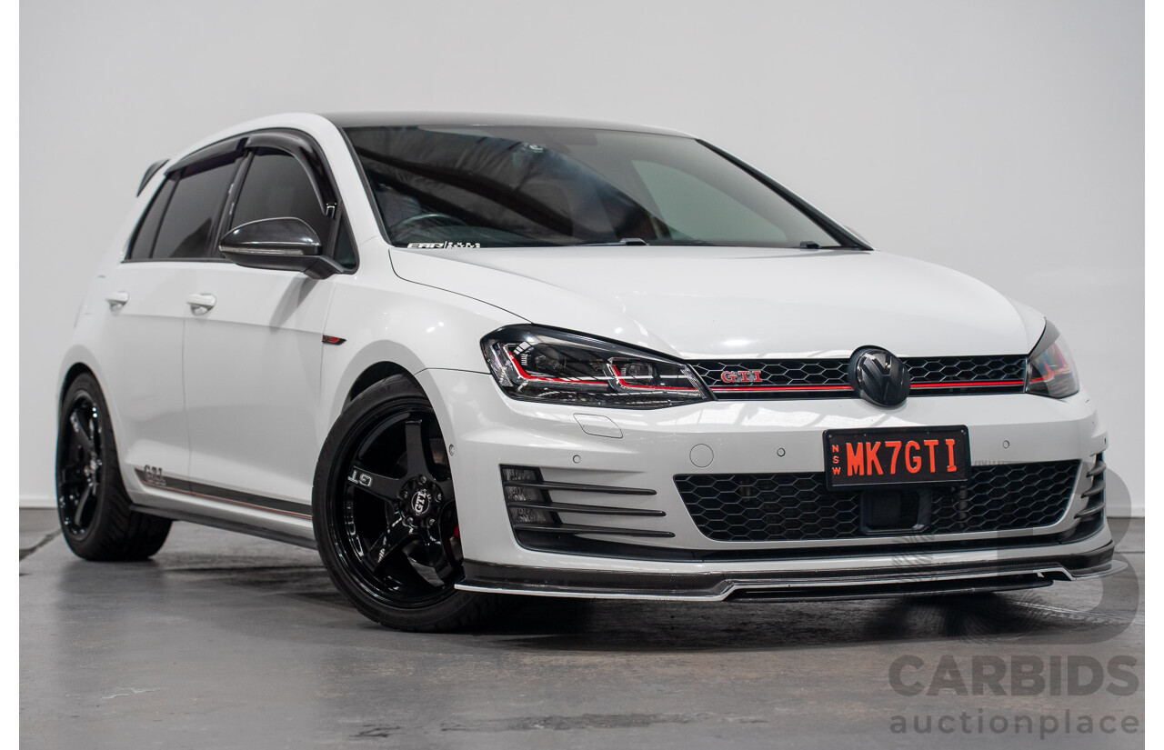 9/2015 Volkswagen Golf GTi AU MY16 5d Hatchback Pure White Turbo 2.0L