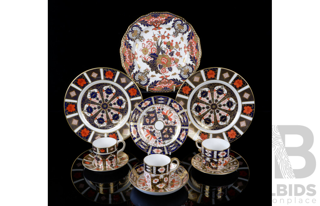 Collection Ten Antique & Vintage Royal Crown Derby Porcelain Pieces Including 1892 Cup and Saucer and More