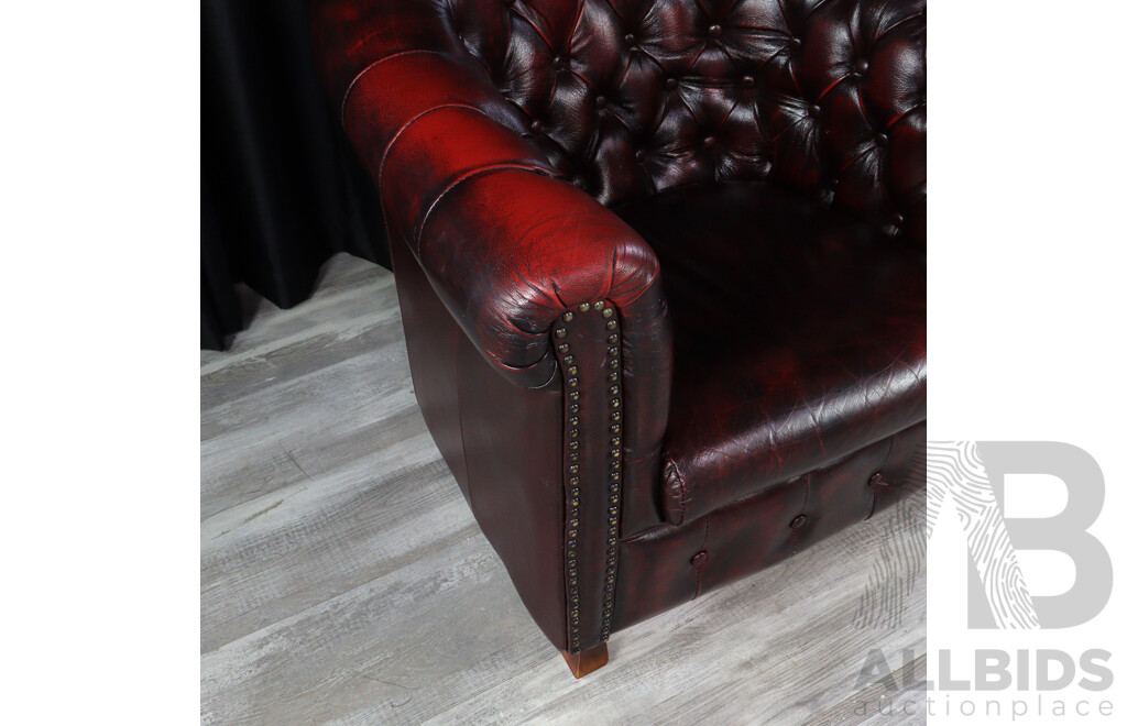 Chesterfield Style Leather Tub Chair