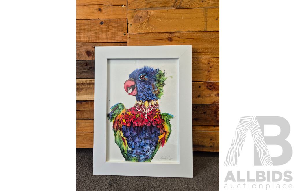 L118 - Shannon Dwyer Rainbow lorikeet A3 framed print