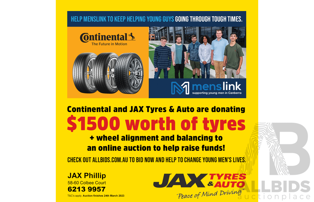 L16 - Jax Tyres Phillip - $1500 Continental Tyres voucher