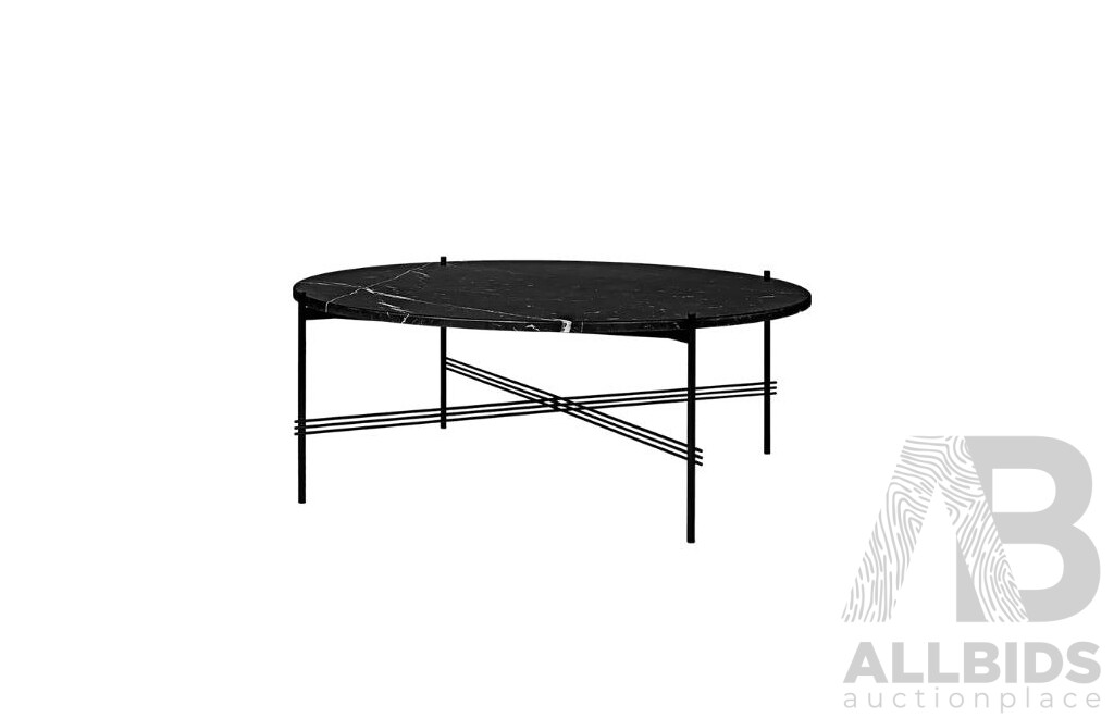 L88 - Gubi TS Coffee table Round with Black Base Frame