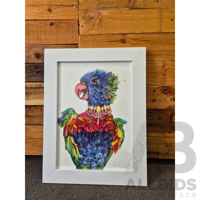 L118 - Shannon Dwyer Rainbow lorikeet A3 framed print