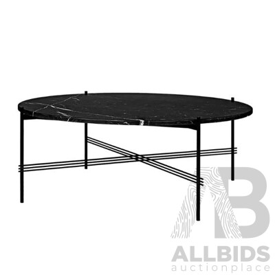 L88 - Gubi TS Coffee table Round with Black Base Frame