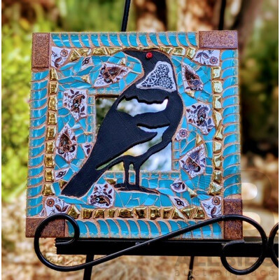 L93 - Mosaic Art Piece - Retro Magpie