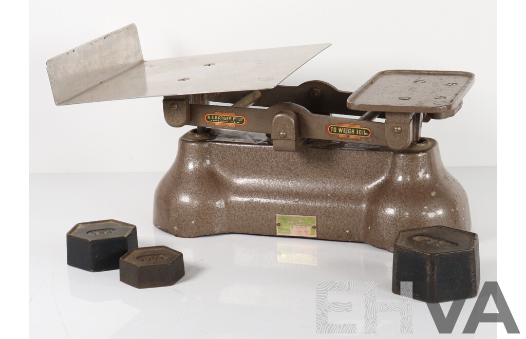 Set of Vintage Ajax Bench Top Balance Scales, Ex Post Office