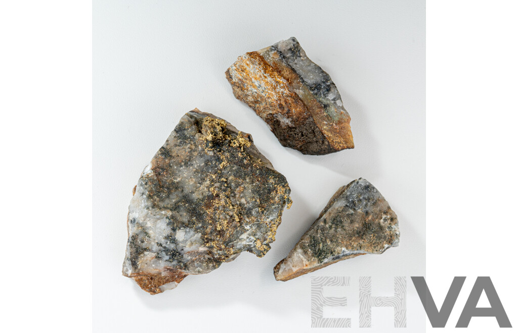 Gold Infused Granite, Small Specimens for a Beginner's Collection