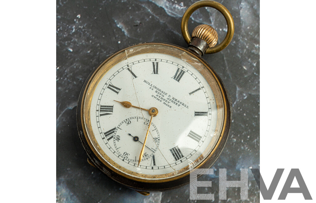 Hollingdale & Kessell Sydney Vintage Open Hunter Pocket Watch, 50mm, Working