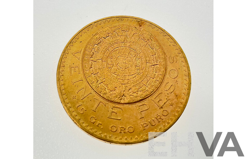 Mexico 1959 Gold Twenty Pesos Coin .900