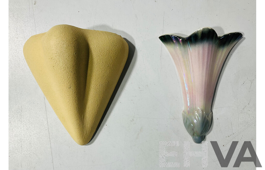 Two Vintage Ceramic Wall Pocket Vases