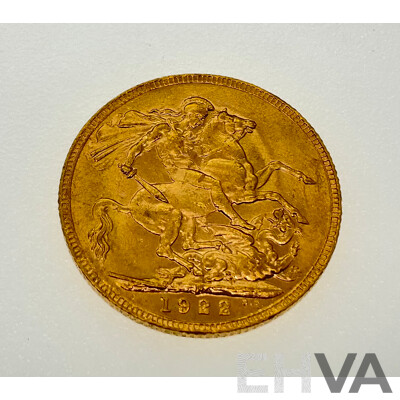Australian 1922 KGV Gold Sovereign, Perth Mint .917