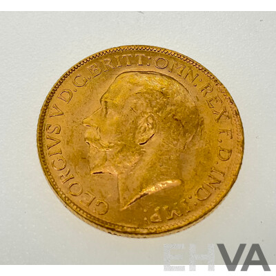Australian 1922 KGV Gold Sovereign, Perth Mint .917