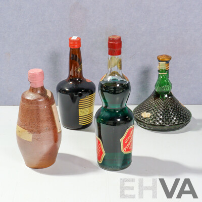 Collection Four Bottles Alcohol Comprising Tia Maria Get Freres Cream De Menth, St Martino Vino Chianti & Gingal Rose Wine