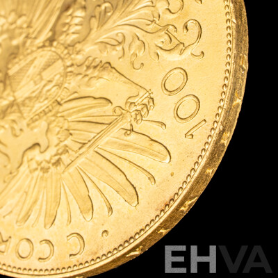 Austrian Empire 1915 Gold One Hundred Corona Coin, Francis Joseph I .900 - 33.88 Grams