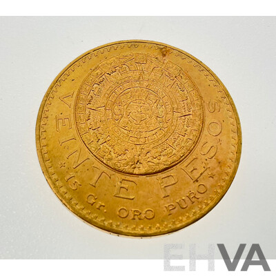 Mexico 1959 Gold Twenty Pesos Coin .900
