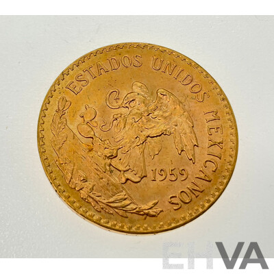 Mexico 1959 Gold Twenty Pesos Coin .900