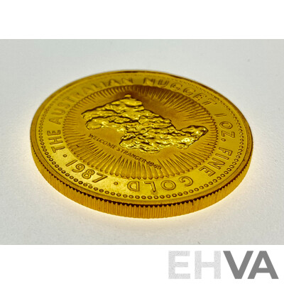 Australian 1987 Gold One Hundred Dollar Coin, The Australian Nugget, Welcome Stranger 1869, 1 Oz Fine Gold