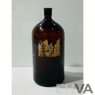 Vintage Tincture of Opium Brown Glass Bottel by Elliots Australian Drug Pty Ltd