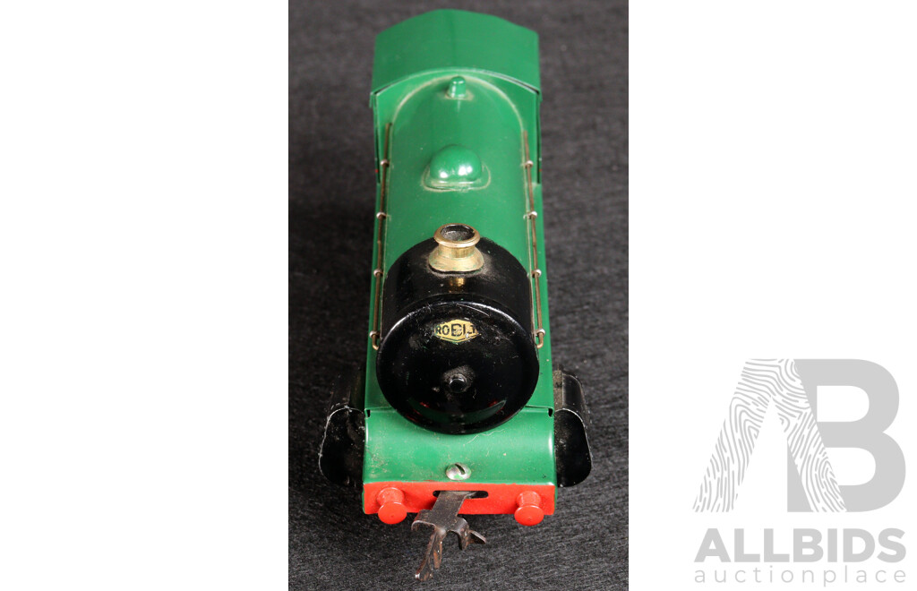 Vintage Robilt O Gauge Pressed Steel Clockwork Steam Locomotive, Made in Australia