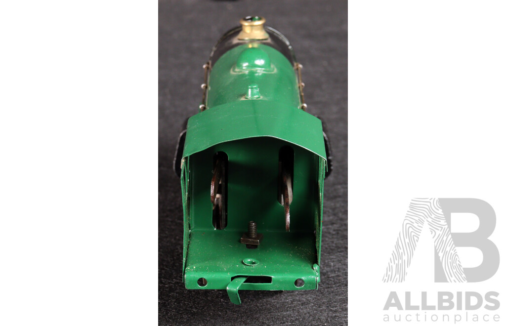 Vintage Robilt O Gauge Pressed Steel Clockwork Steam Locomotive, Made in Australia