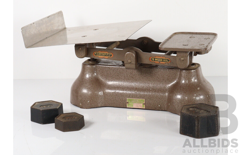 Set of Vintage Ajax Bench Top Balance Scales, Ex Post Office