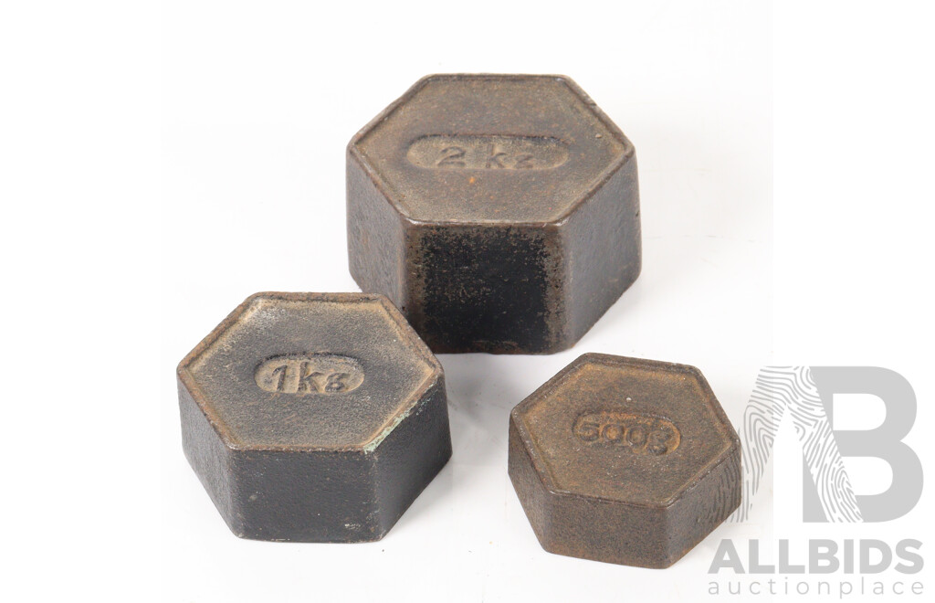 Set of Vintage Ajax Bench Top Balance Scales, Ex Post Office