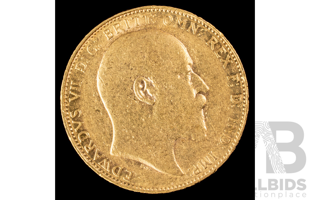 Australian 1905 KEVII Gold Sovereign .917