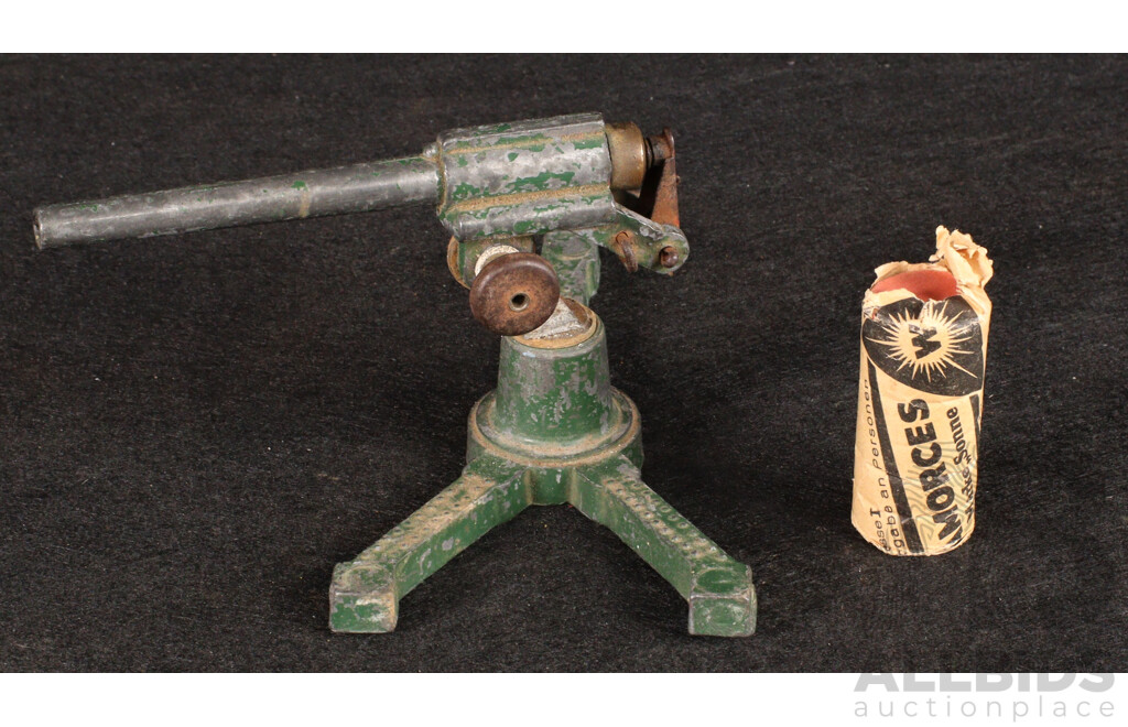 Vintage Astra Toys Diecast Anti Aircraft Gun with Amorces Caps, Made in England
