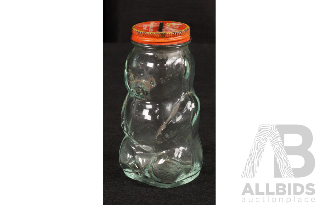 Vintage Jena Toy Microscope, CBC Money Tin, Allens Glass Bear Money Bank, National and Commonwealth Money Tins, Cast Alloy Bear Money Bank, Dynamo House Kaleidoscope