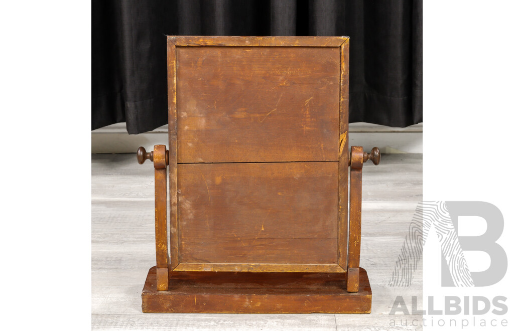 Edwardian Cedar Dresser Top Mirror