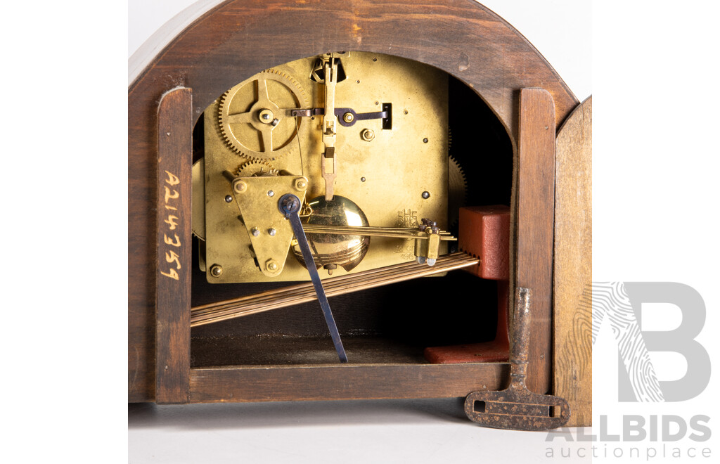 Art Deco Walnut Mantle Clock by Unicorn