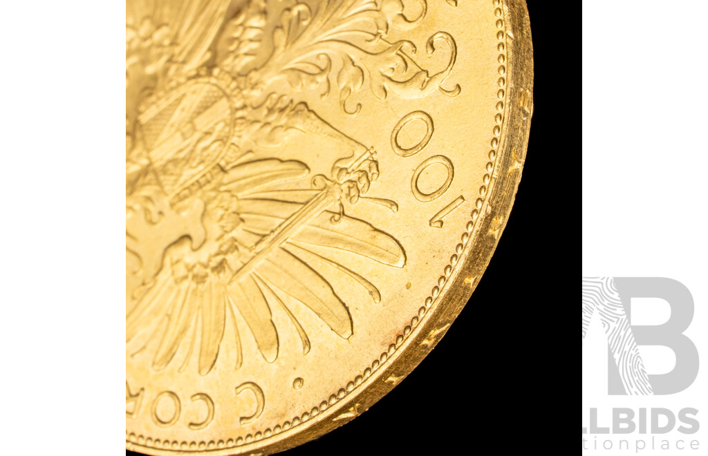 Austrian Empire 1915 Gold One Hundred Corona Coin, Francis Joseph I .900 - 33.88 Grams