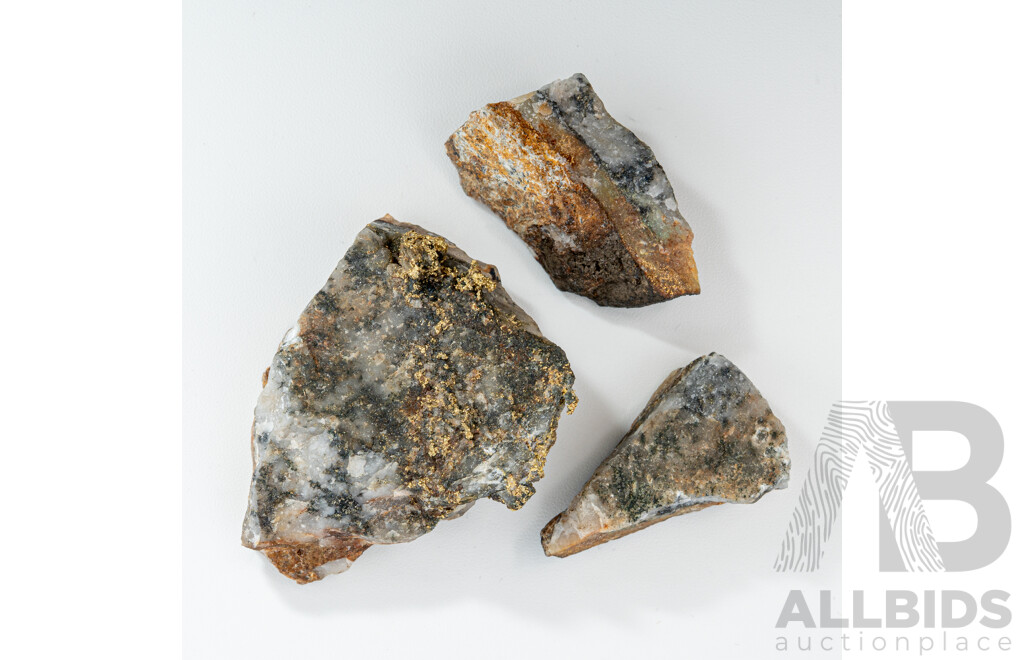 Gold Infused Granite, Small Specimens for a Beginner's Collection