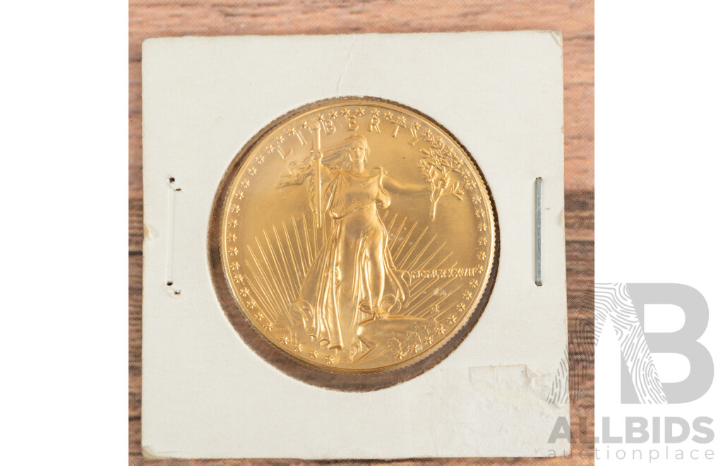 USA 1987 Gold UNC Fifty Dollar Liberty Coin 33.9 Grams .917
