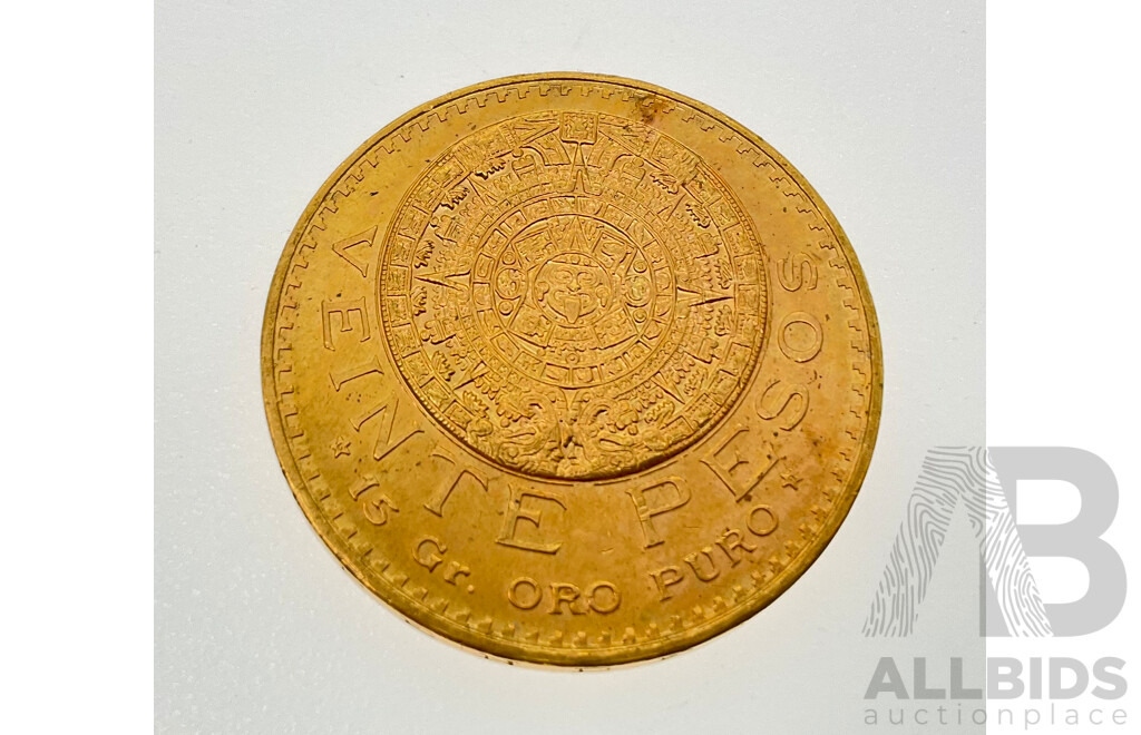 Mexico 1959 Gold Twenty Pesos Coin .900