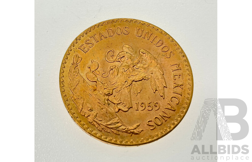 Mexico 1959 Gold Twenty Pesos Coin .900