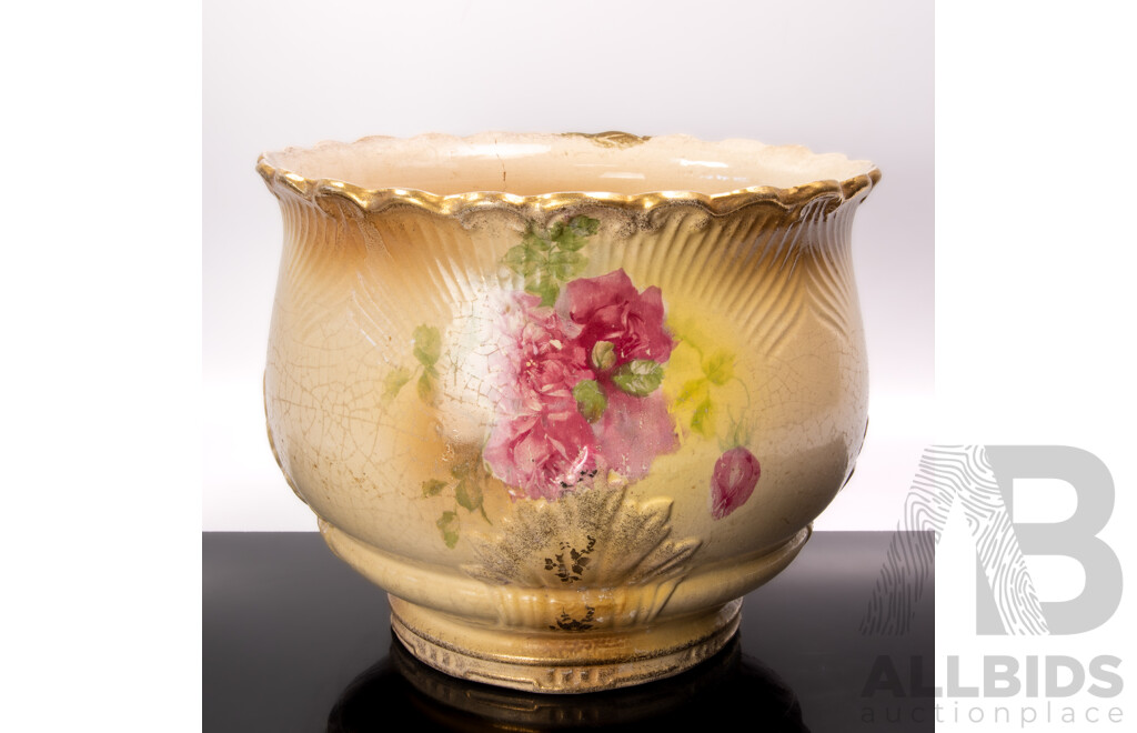 Antique English Preston Pottery Ceramic Jardiniere