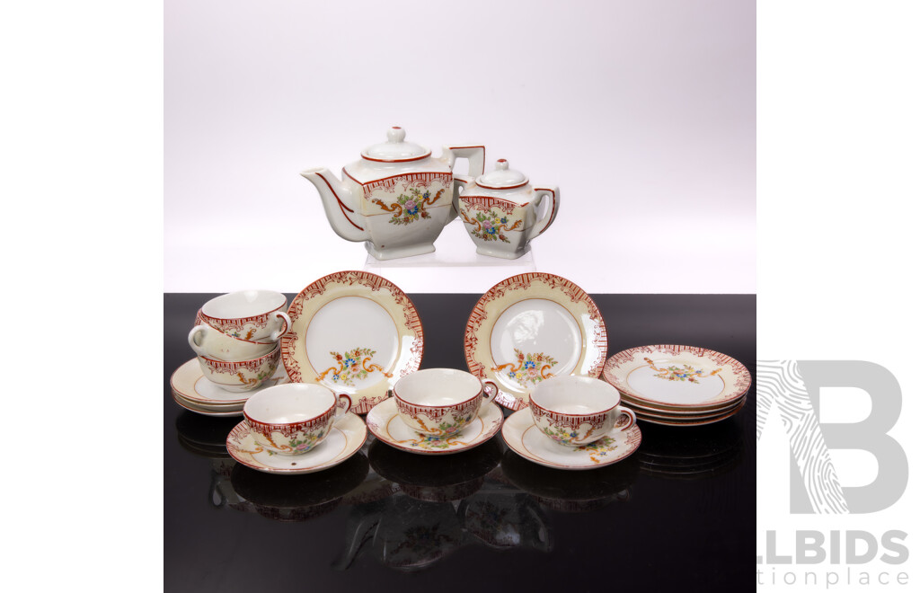 Vintage 20 Piece Japanese Ceramic Miniature Tea Service