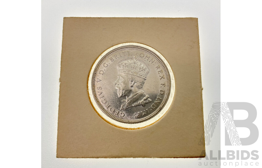 Australian 1927 Silver KGV Florin, Commemorative Canberra, High Grade .925