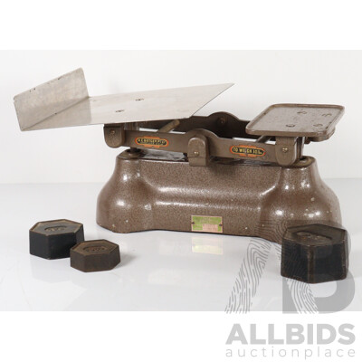 Set of Vintage Ajax Bench Top Balance Scales, Ex Post Office