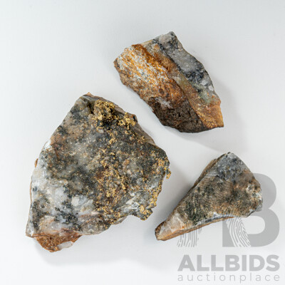 Gold Infused Granite, Small Specimens for a Beginner's Collection
