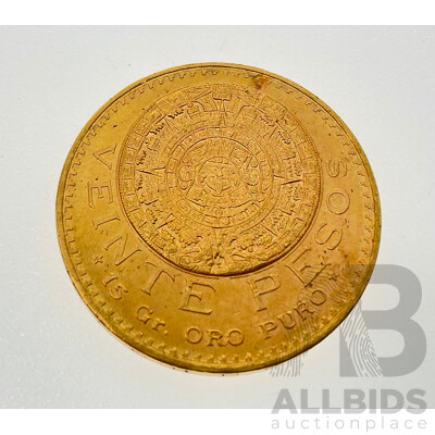 Mexico 1959 Gold Twenty Pesos Coin .900