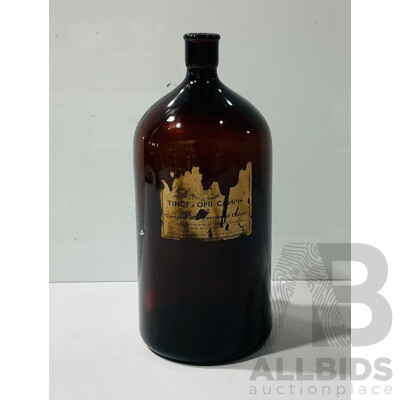 Vintage Tincture of Opium Brown Glass Bottel by Elliots Australian Drug Pty Ltd
